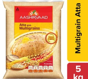 Aashirvaad Atta With Multigrains – High In Fibre, 5 kg Pouch