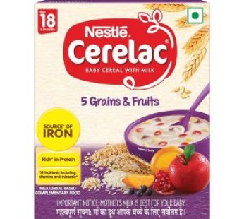 Nestle CERELAC Baby Cereal with Milk 5Grains Fruits From18To24Months 300g BIB Pack Stage 4