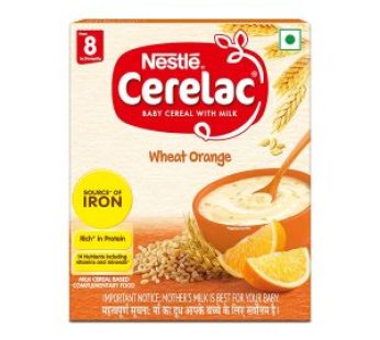 Nestlé CERELAC Baby Cereal with Milk Wheat Orange upto From 8Months 300gm BIBPack Stage-2