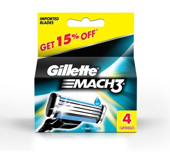 Gillette Mach 3 Razor Blades – Pack of 4 Cartridges