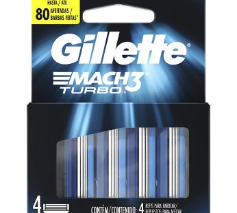 Gillette Mach 3 Turbo Manual Shaving Razor Blades – 4s Pack (Cartridge)