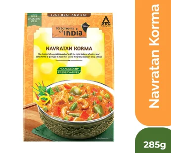 Kitchens of India Ready to Eat NAVRATAN KORMA – Heat and Eat, Indian Meal